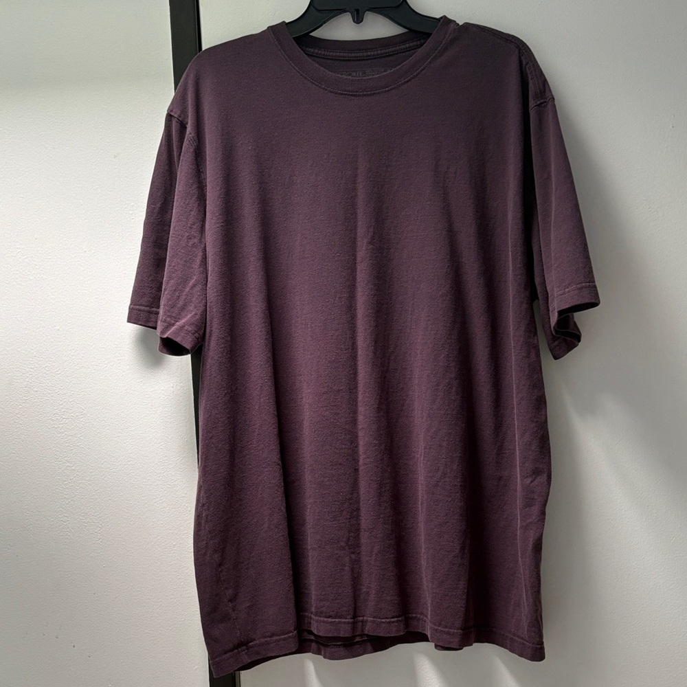 Cherokee Dark Purple Plum 100% Cotton Short Sleeves Tee Men’s Shirt Size XL !